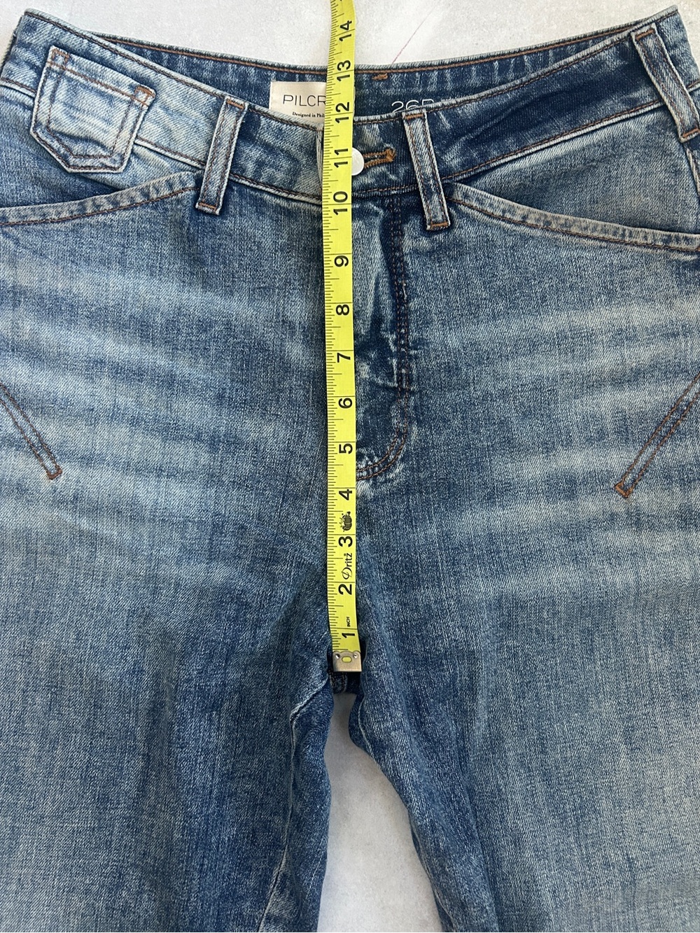 Anthropologie Pilcro Kayden Carpenter Barrel Jeans -  Size 26P | Blue Sands Wash - Picture 13 of 16